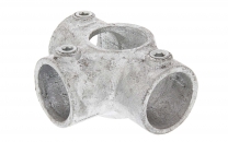 Rohrverbinder Temperguss fvz. Kreuzstück 3-fach für Ø 2" - 60mm