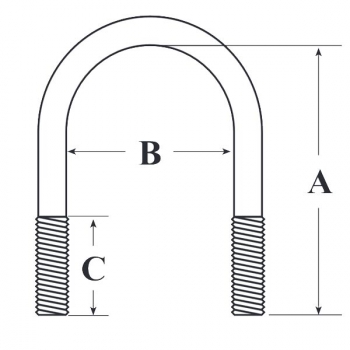 Bügelschraube feuerverzinkt M10 x 70 mm für Ø 1½"