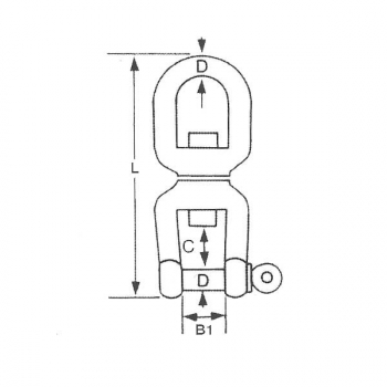 Wirbel - AISI 316  poliert - Auge/Gabel
