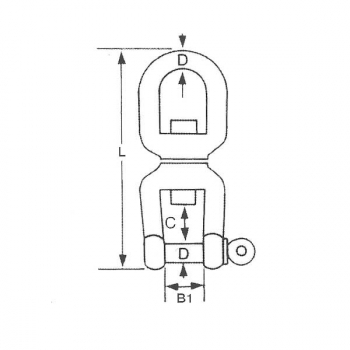 Wirbel - AISI 316  poliert - Auge/Gabel