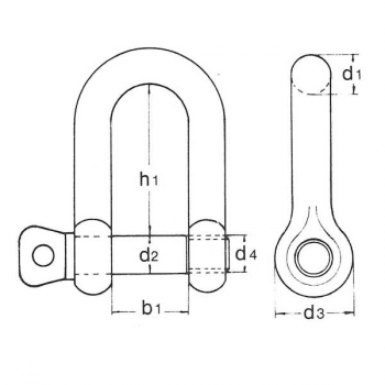 Schäkel handelsüblich verzinkt gerade (D) - 14mm