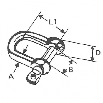 Schäkel Edelstahl AISI 316 mit Innensechskant-Pin - 5mm