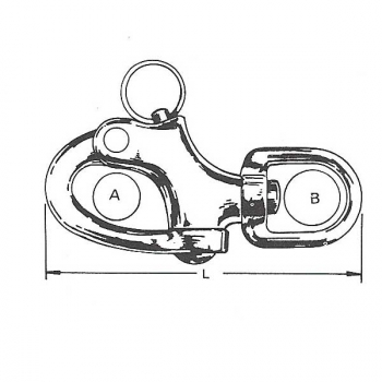 Wirbelschäkel Edelstahl AISI 316 poliert - 128mm