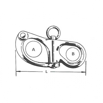 Schnappschäkel Edelstahl AISI 316 poliert - 96mm