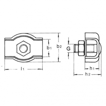 Drahtseilkelmme "SIMPLEX" Edelstahl - 6mm