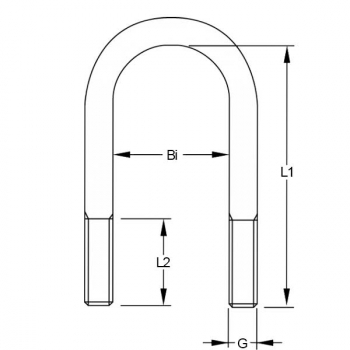 U-Bolzen Edelstahl AISI 316 poliert - 4x60