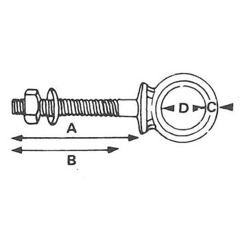 Augbolzen Edelstahl AISI 316 poliert - M10x100