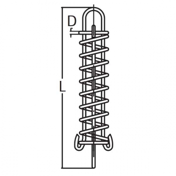 Anlegefeder Edelstahl AISI 316 poliert - 6x350mm