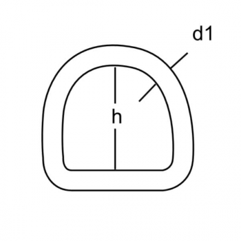 D-Ring Edelstahl AISI 316 poliert - 8x50